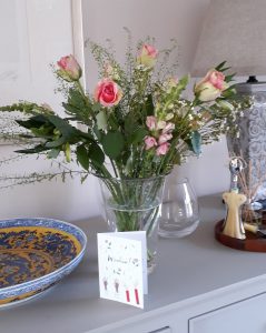 Flowers on publication day